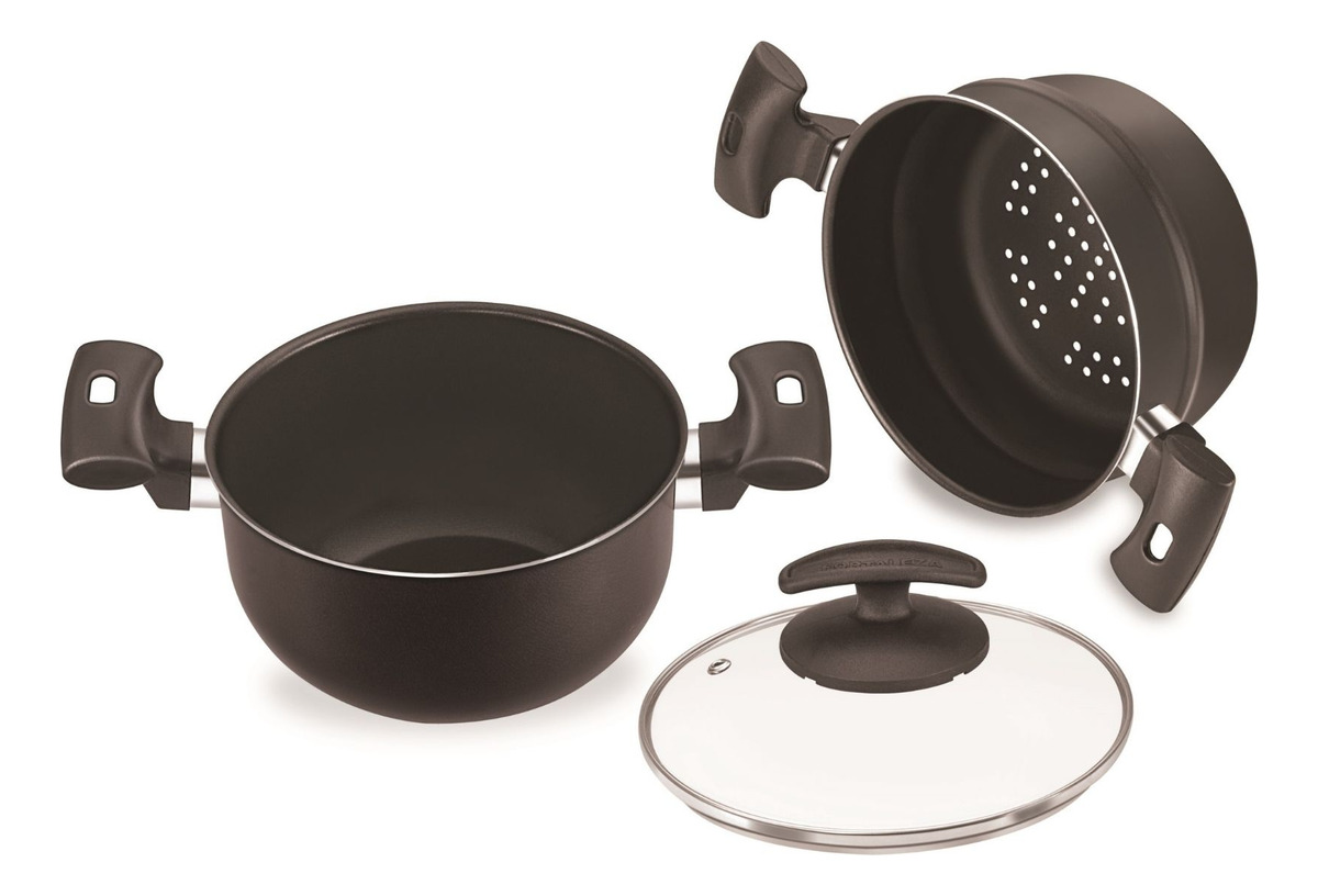 Conjunto para Cozimento a Vapor com Tampa de Vidro Black 2