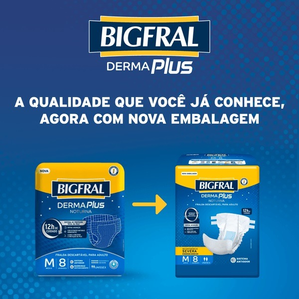 Fralda Bigfral Derma Plus Noturna G 7 Unidades 2