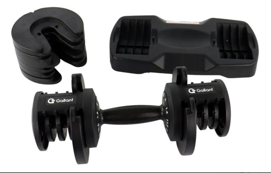 Dumbbell Halter Regulável Anilhas 11,5 kg com Base Elite Pro 5