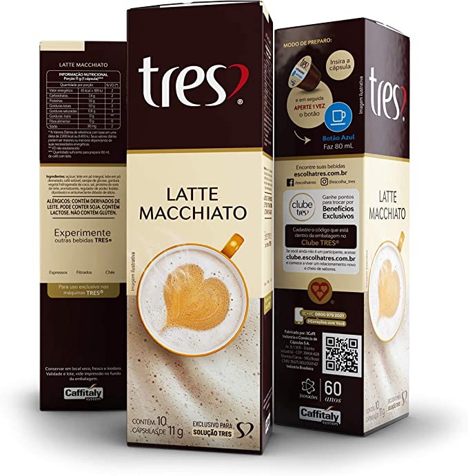 Cápsula de Latte Macchiato TRES 3 Corações 2