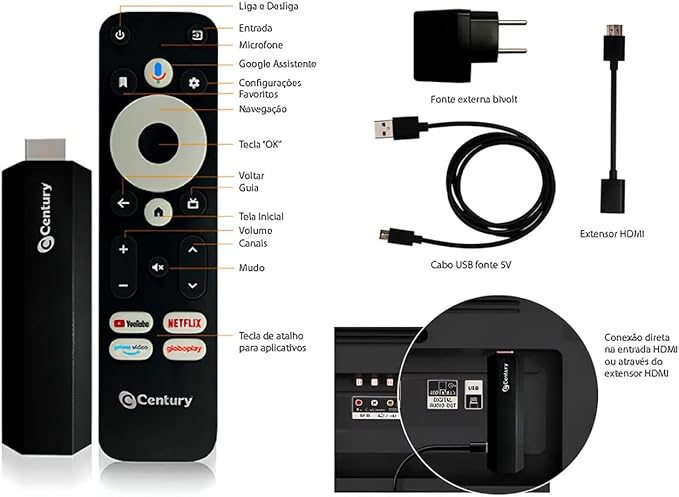 Smart Stick Android TV Century 3