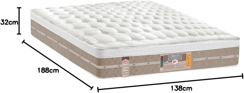 Colchão Castor Casal Silver Star Air One Face Pocket 138x188x32cm 2