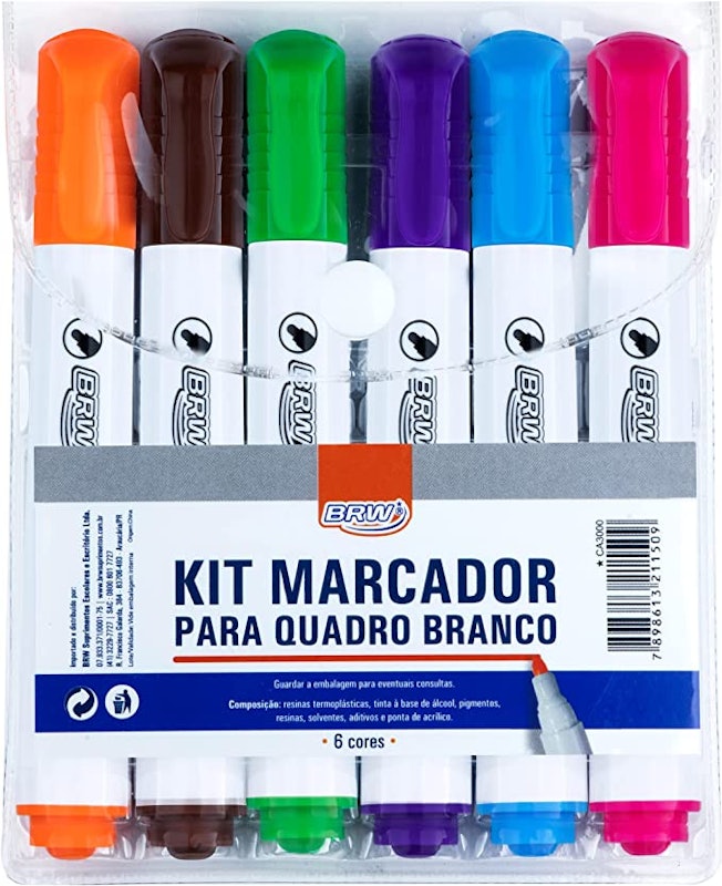 Marcador Quadro Branco - Blister c/ 6 Cores 1
