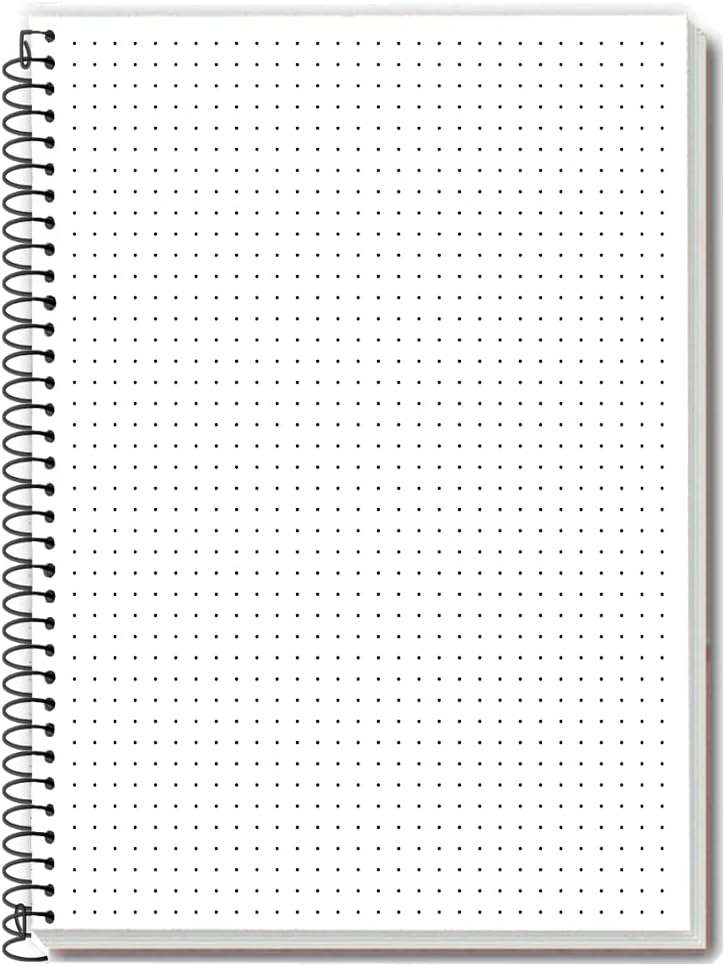 Caderno Universitário Capa Dura Neutro Preto Pontilhado 2