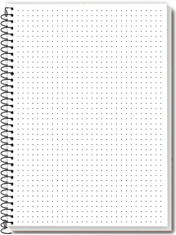 Caderno Universitário Capa Dura Neutro Preto Pontilhado 2