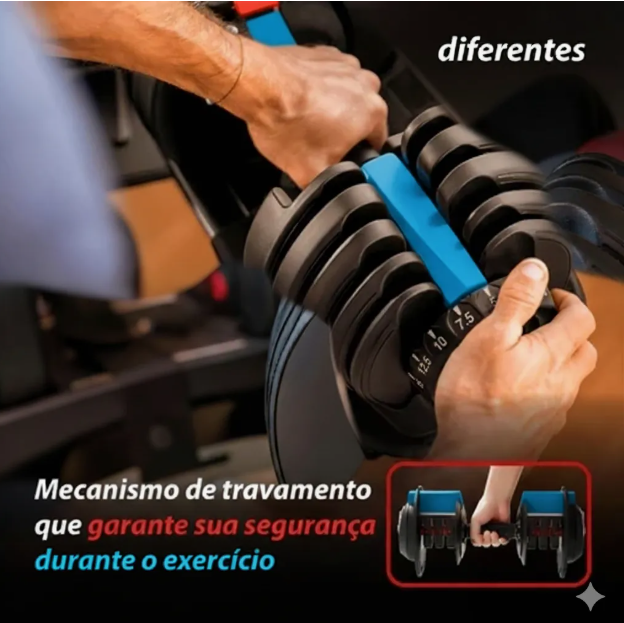 Halter Dumbell Até 24 kg Peso Profissional Academia  3