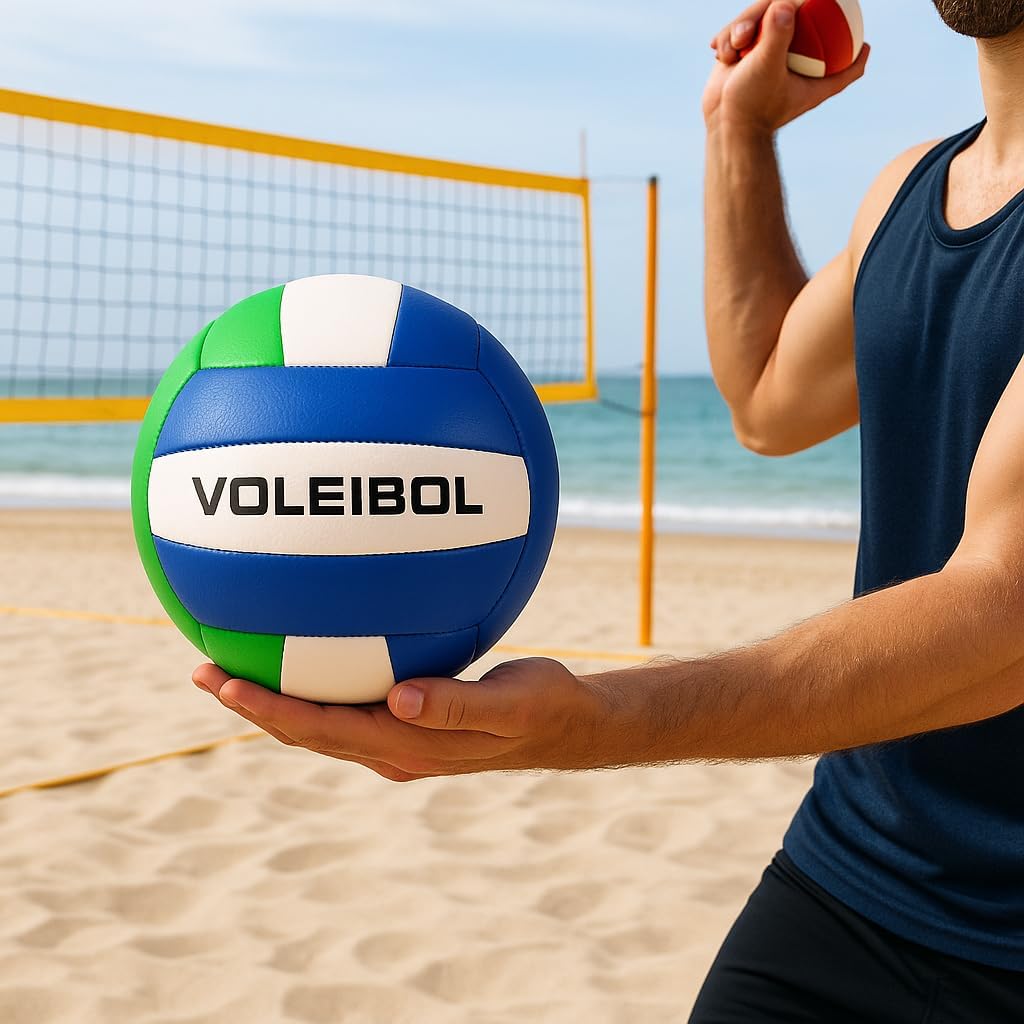 Bola de Vôlei Nº 5 para Quadra e Praia com Bomba de Ar 2