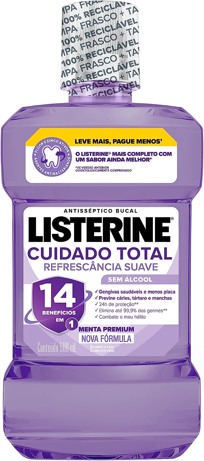 Listerine Cuidado Total Refrescância Suave Sem Álcool 1