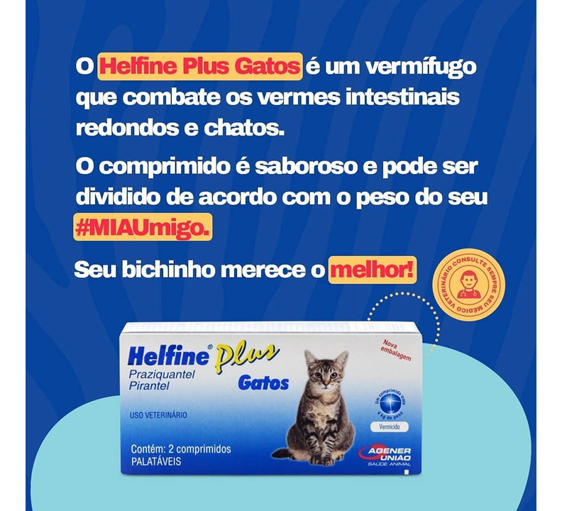 Vermífugo Helfine Plus Gatos 4