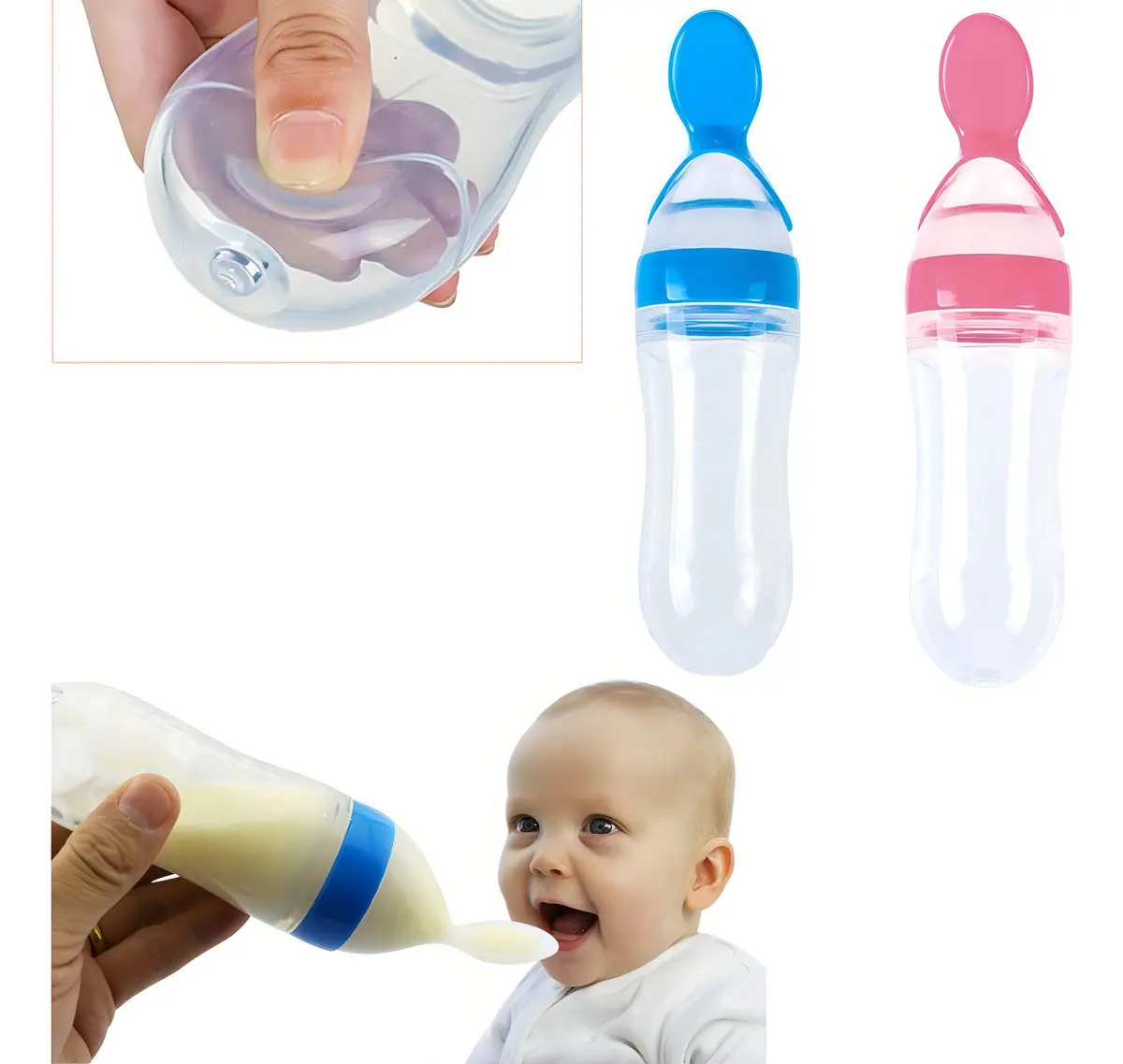 Mamadeira Sunnuo Colher Dosadora Silicone Bebê 2