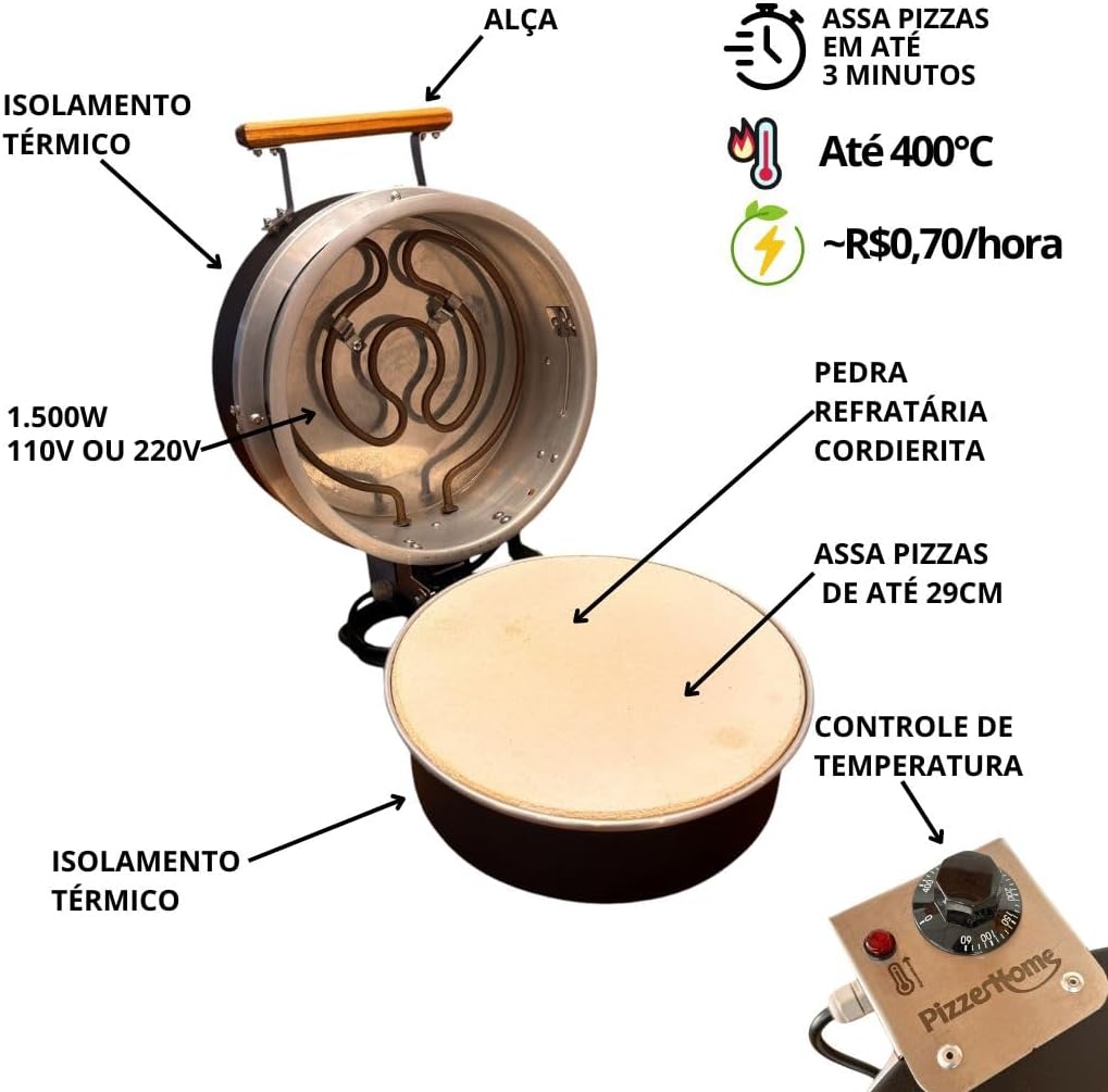 Forno de Pizza Elétrico Pizzehome P300 Standard 2