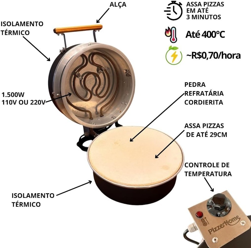 Forno de Pizza Elétrico Pizzehome P300 Standard 2