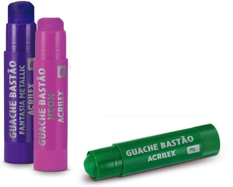 Tinta Guache Bastão 06 Cores Neon 2
