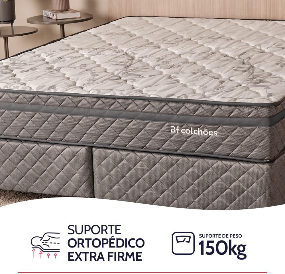 Colchão Solteiro Ortopédico Espuma D45 88 x 188 x 24 cm BF Colchões 3
