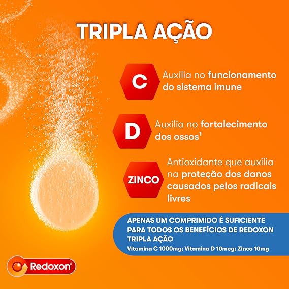 Comprido Efervescente Vitamina C Tripla Ação Redoxon 4