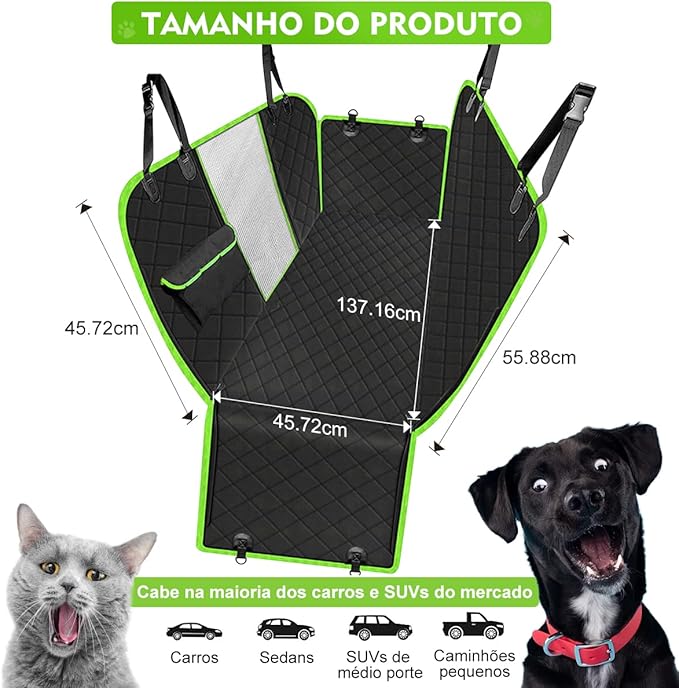Capa Protetora para Carro Pet Impermeável Antiderrapante 4 em 1 2