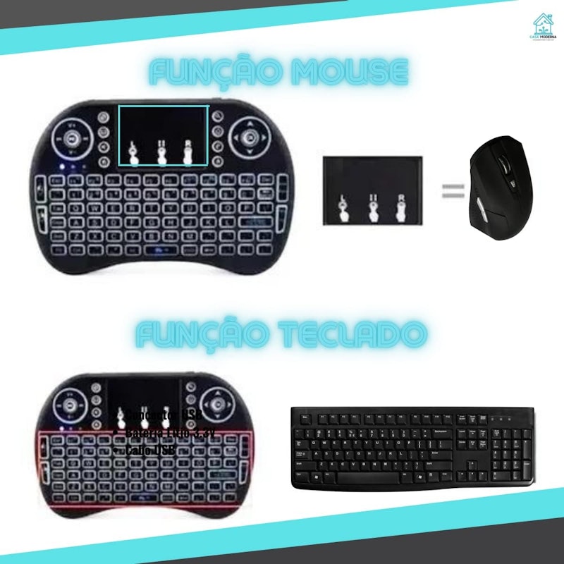Mini Teclado Wireless LED com Touchpad 3