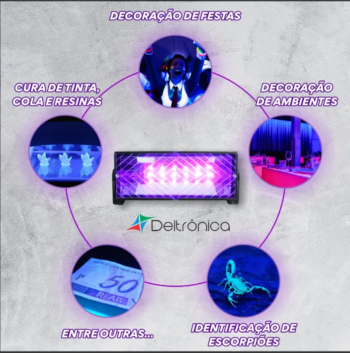 Refletor Luz Negra Profissional Lâmpada Led UV 2