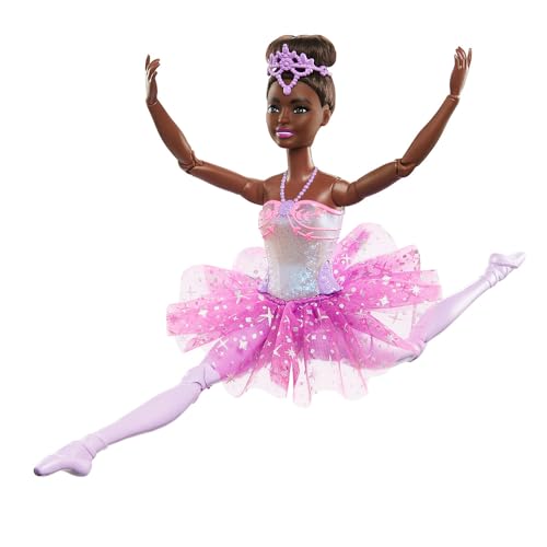 Barbie Fantasia Boneca Bailarina Luzes Brilhantes Roxa 2