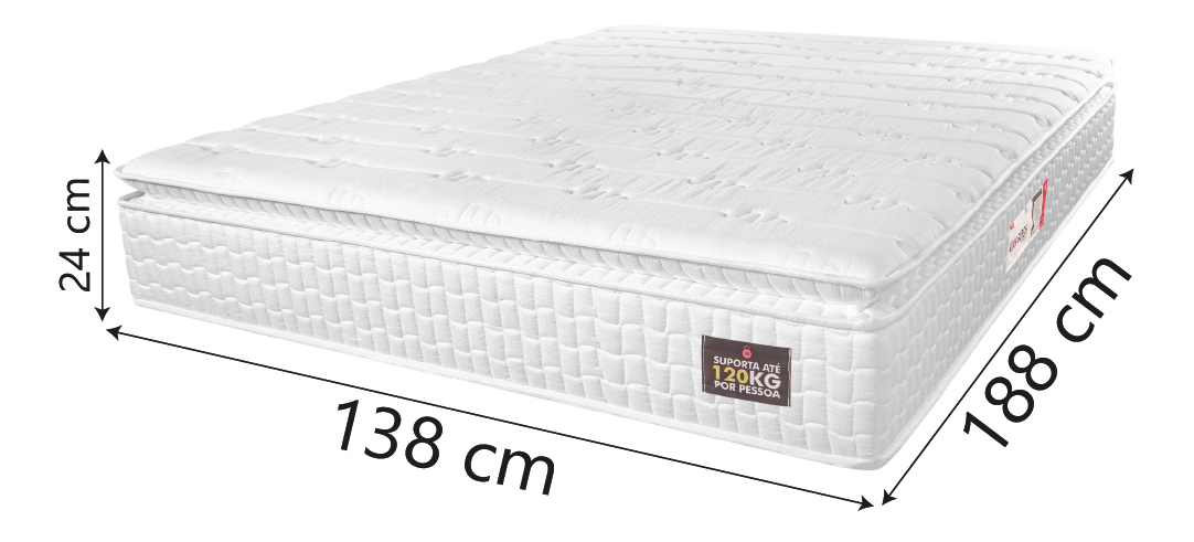 Colchão Casal Espuma D33 Vangogh Branco Hellen 2