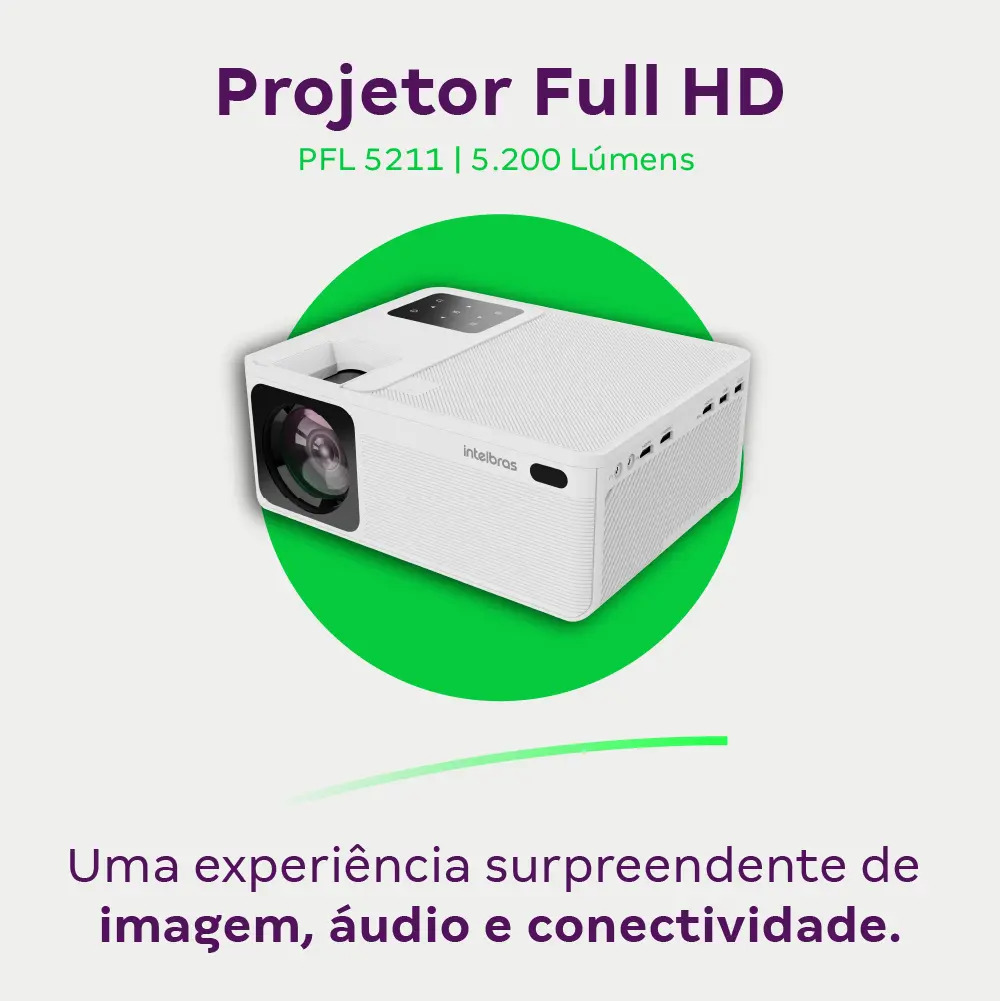 Projetor Full HD com 5200 Lúmens 3