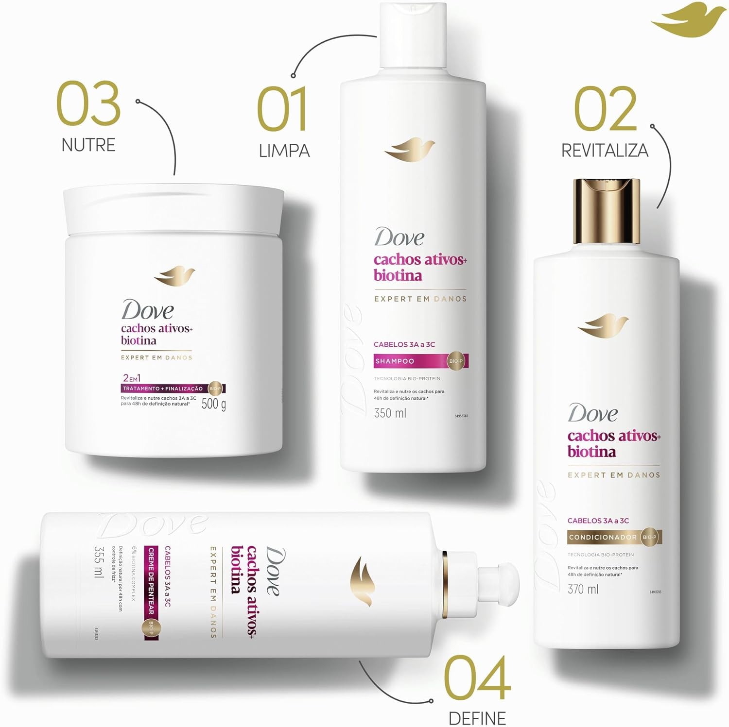  Shampoo Cachos Ativos + Biotina 2