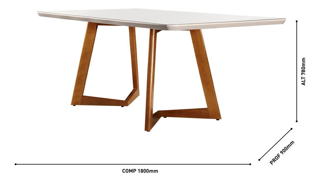 Conjunto Sala de Jantar Mesa 6 Cadeiras Safira Imbuia 4