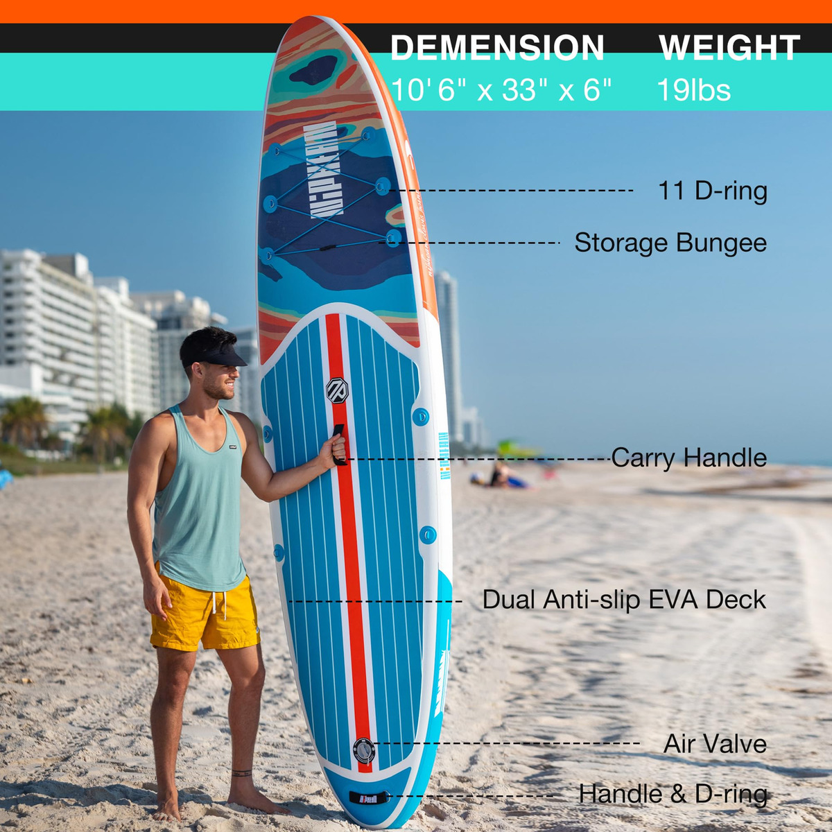 Prancha de Stand Up Paddle Inflável Niphean Classic All-Round 10'6" 2
