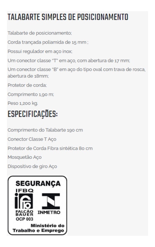 Talabarte Simples de Posicionamento 2