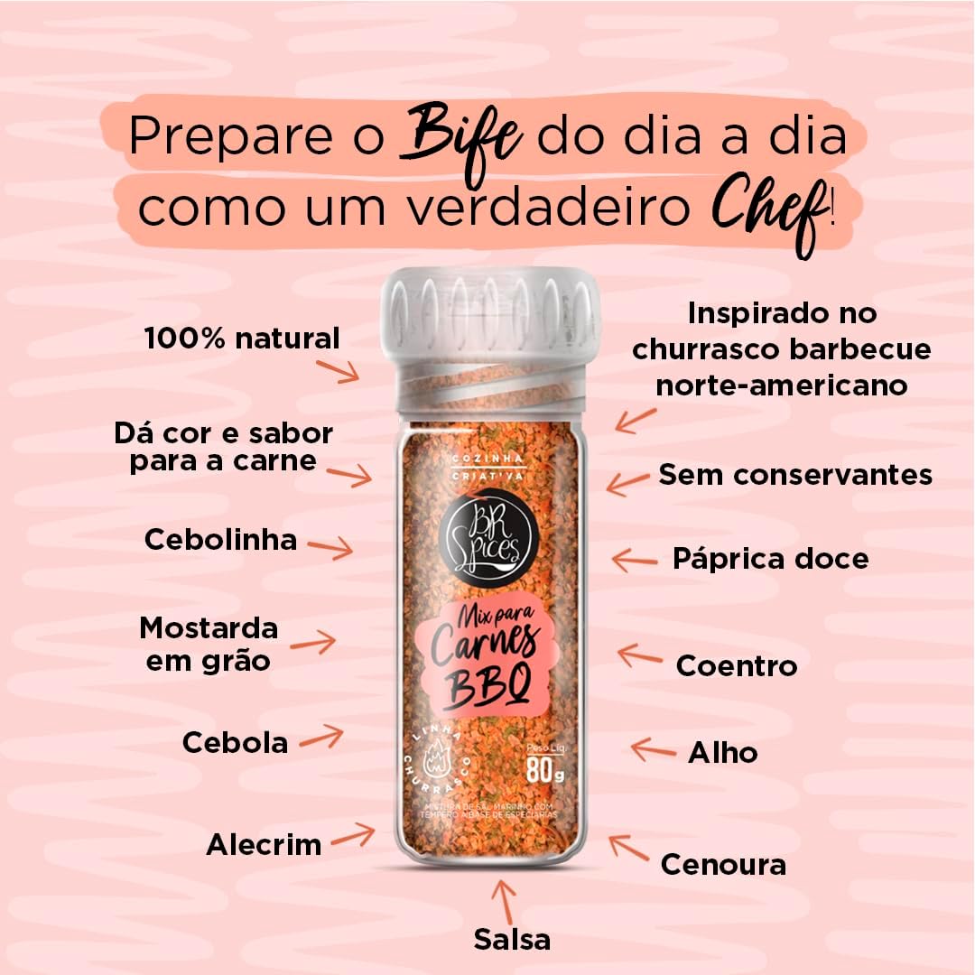 Moedor BR Spices Mix para Carnes (BBQ) 80g 3