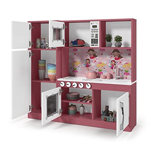 Cozinha Infantil Diana em MDF Branco/Rosa 3