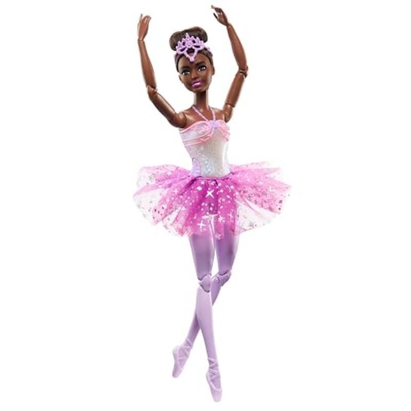 Barbie Fantasia Boneca Bailarina Luzes Brilhantes Roxa 1