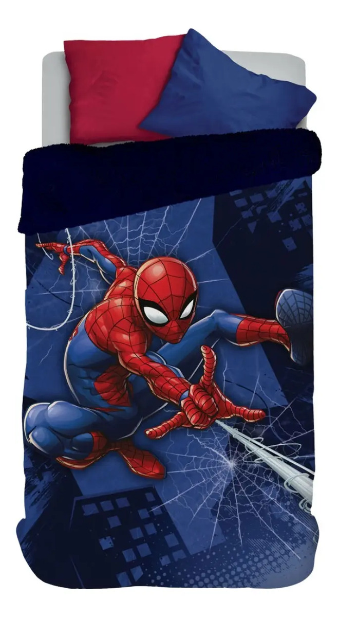 Edredom com Sherpa Solteiro Estampado Spider Man 1