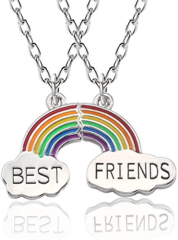 Colar Melhores Amigas Best Friends Amizade Arco-íris 1