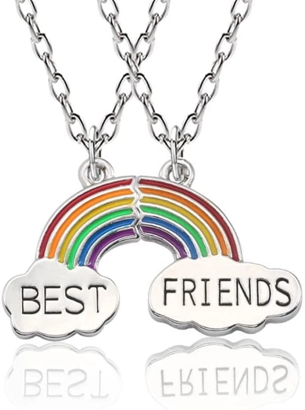 Colar Melhores Amigas Best Friends Amizade Arco-íris 1
