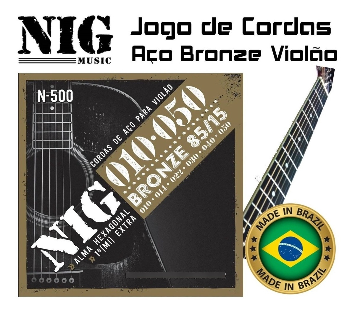 Encordoamento para Violão de Aço Nig Music 4