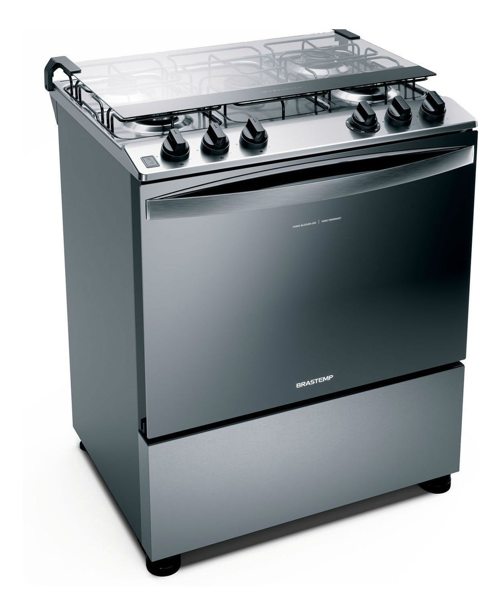 Fogão Brastemp 5 Bocas Cor Inox com Botões Removíveis e Exclusivo Aro Protetor 2