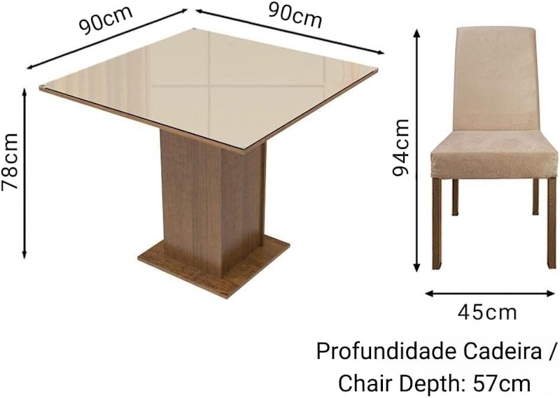 Conjunto Sala de Jantar Madesa Evelin 3