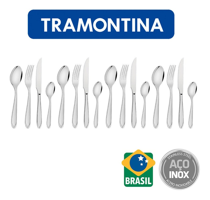 Faqueiro Tramontina Laguna em Aço Inox com Facas para Churrasco 16 Peças 4