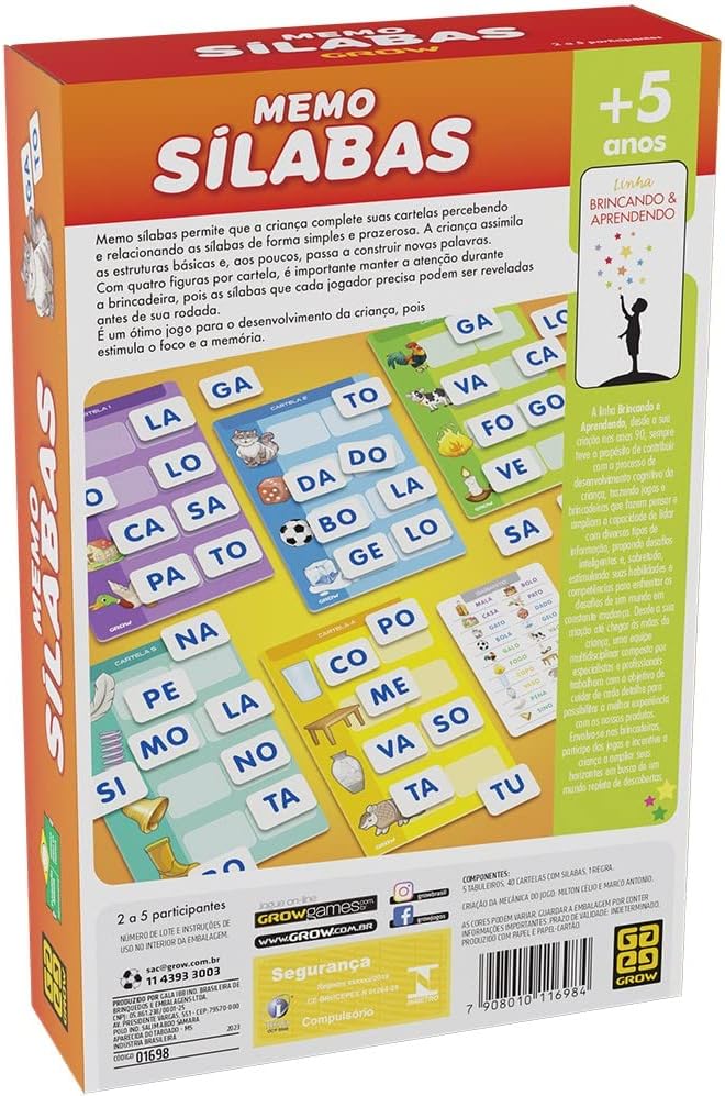 Jogo de Memória Sílabas 3