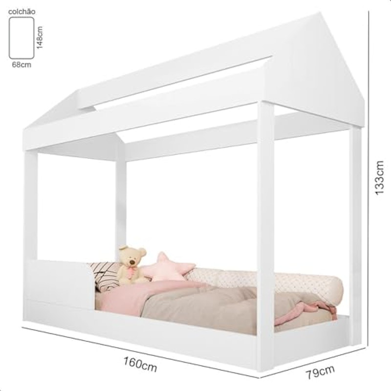 Cama Infantil com Colchão e Voal Crystal 3