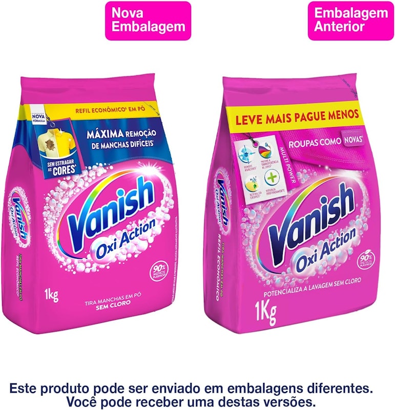 Vanish Oxi Action Pink para Tecidos Coloridos 2