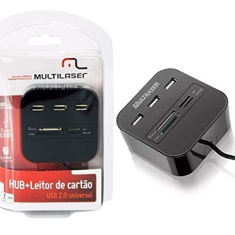 Hub Multilaser USB + Leitor de Cartão Universal 1