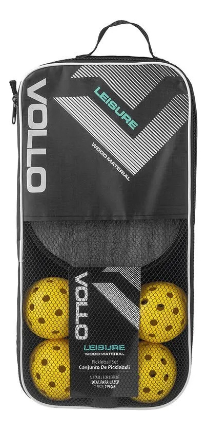 Kit Pickleball Lazer 2 Raquetes 4 Bolas e Bolsa Vollo 4