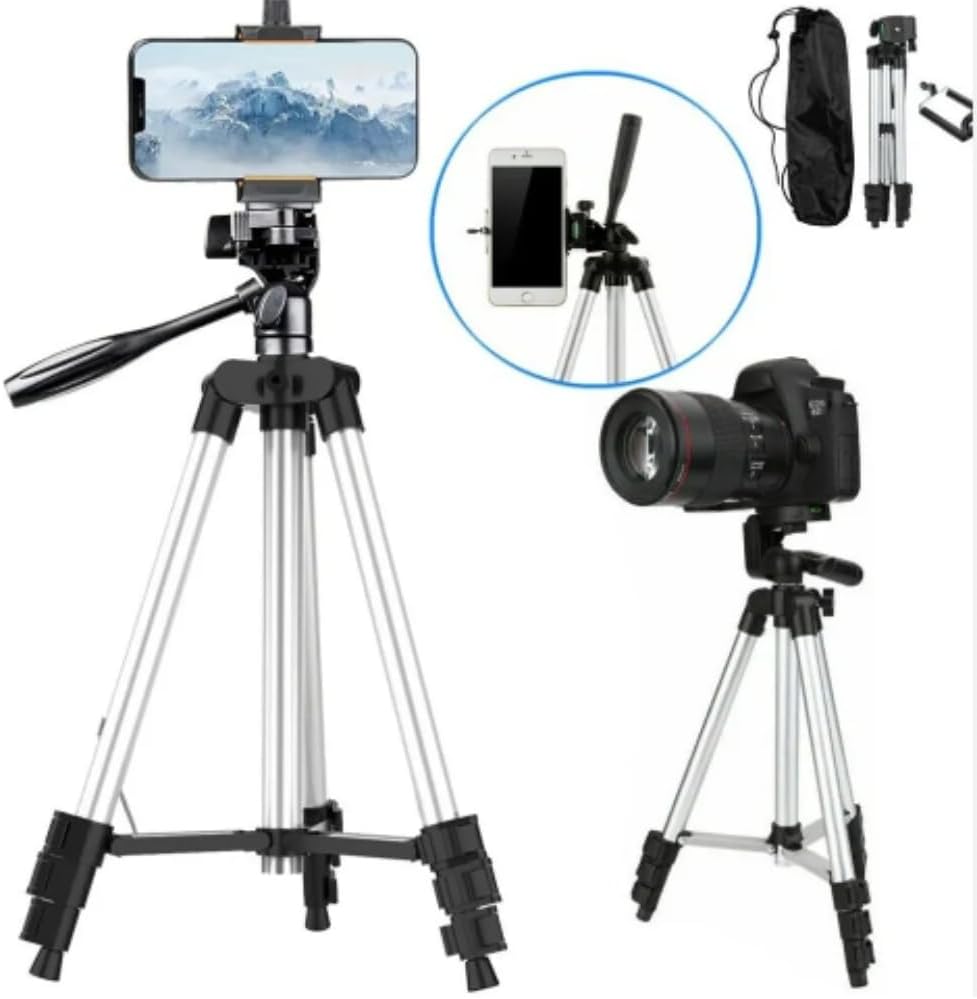 Tripé Profissional Universal para Celular e Câmera 1,3 m com Bolsa de Transporte Oberon 1
