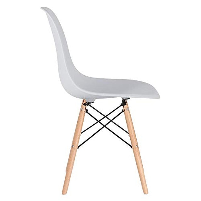 Mesa Redonda Eames 100 cm Preto + 4 Cadeiras Eiffel DSW Branco 2