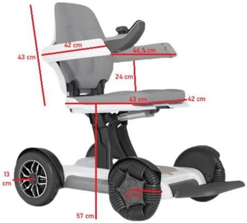 Cadeira Motorizada Dobrável até 120 Kg Assento 42 cm Spacemed Dellamed 5