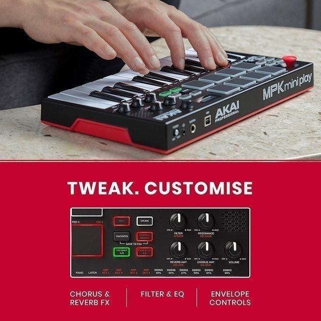 Teclado Controlador Akai MPK Mini Play 2