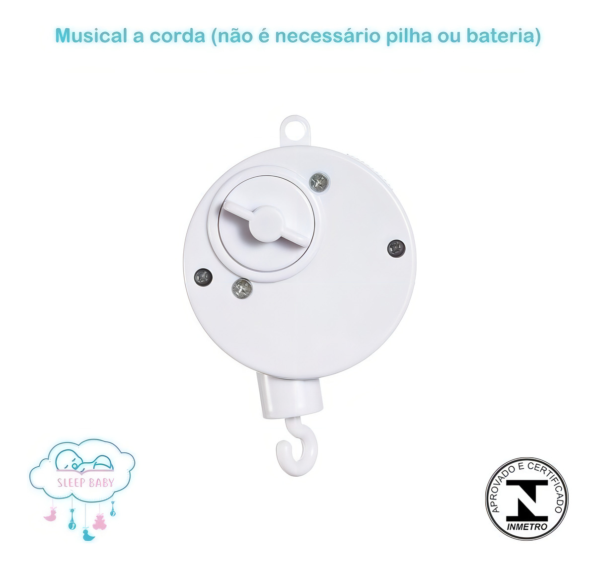Móbile Berço Bebê Musical E Giratório Ovelinha Azul 2