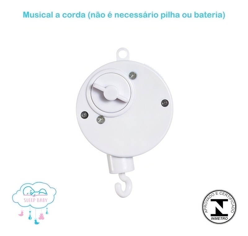 Móbile Berço Bebê Musical E Giratório Ovelinha Azul 2
